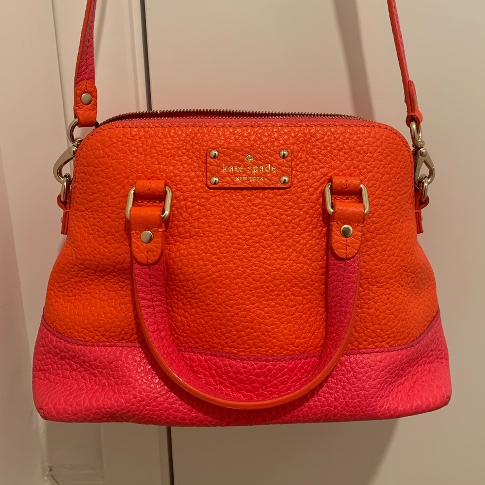 Kate Spade orange & pink shoulder/crossbody bag